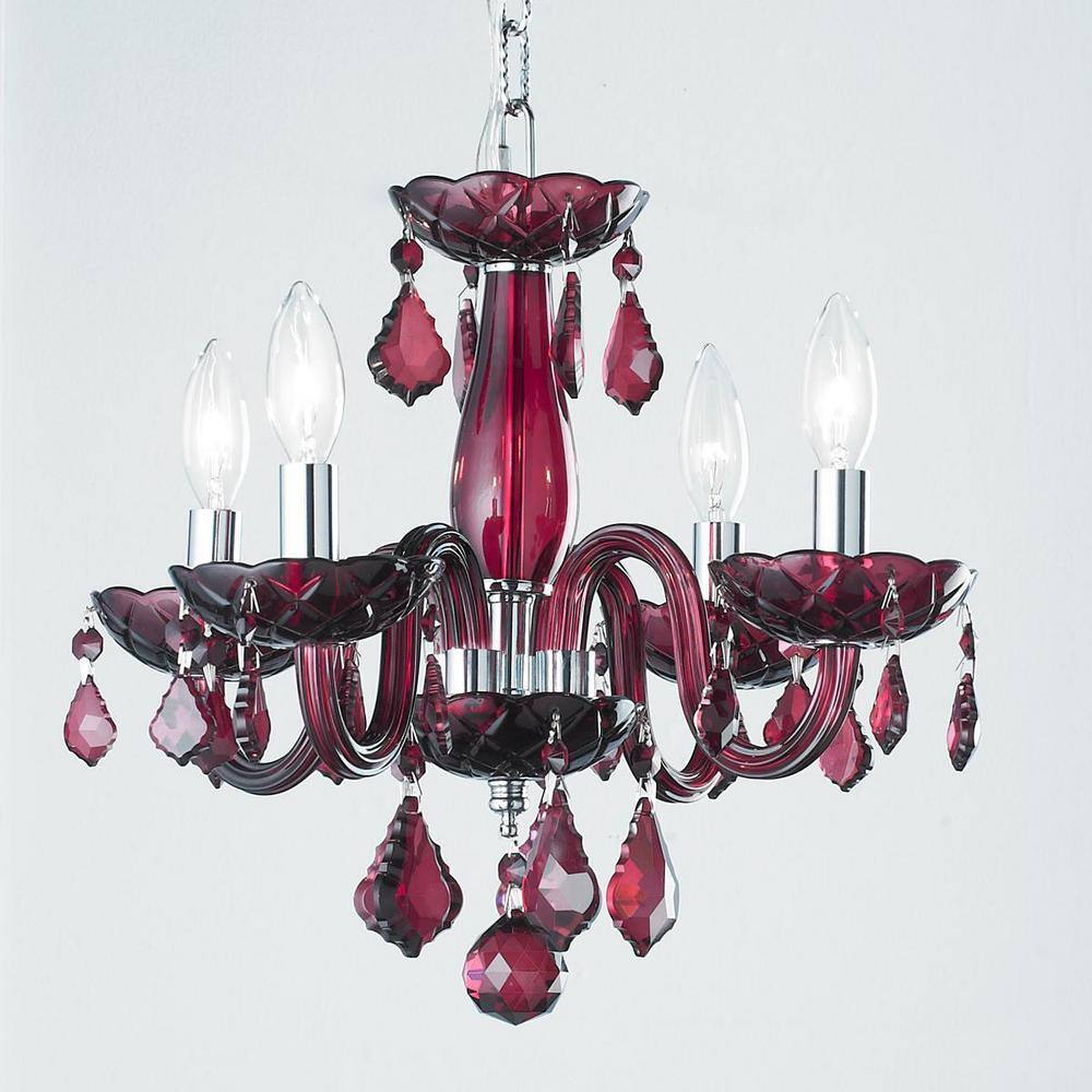 Chrome Mini Crystal Candle Style Chandelier