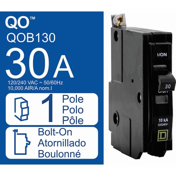 Square D QO 30 Amp Single-Pole Bolt-On Circuit Breaker