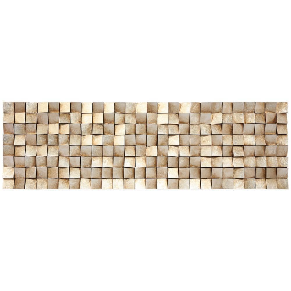 Harvest Light 72" Textured Wooden Block Wall Sculpture