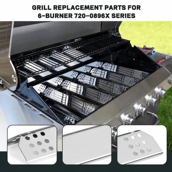 Nexgrill 6 Burner Replacement Kit - 3 Cooking Grates, 6 Heat