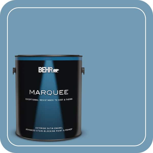 BEHR MARQUEE 1 gal. #560D-5 Ocean View Satin Enamel Exterior Paint & Primer