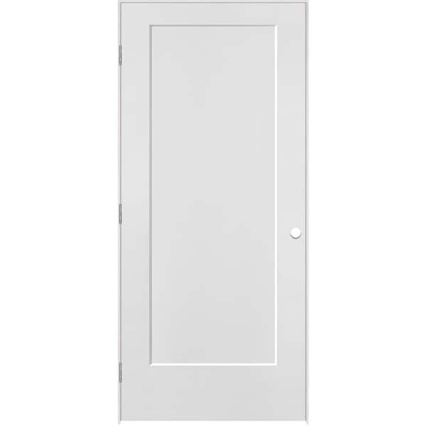 Masonite 36 in. x 80 in. 1 Panel Right-Handed Primed Composite Hollow Core Single Prehung Interior Door 4-9/16 in. Flat Jamb