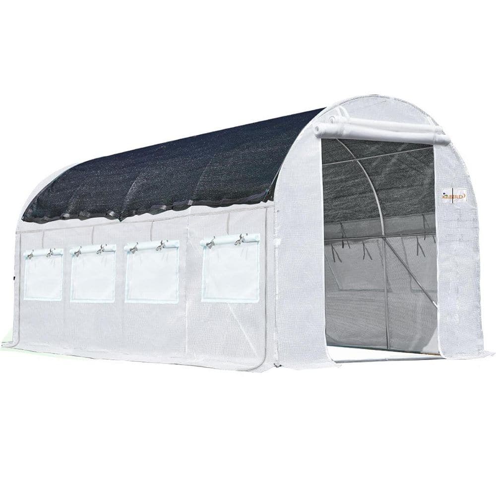 15 ft. x 7 ft. x 7 ft. Greenhouse for Outdoors W/Side Screen Mesh, Walk-in 