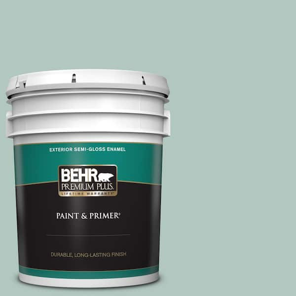 BEHR PREMIUM PLUS 5 gal. #S430-2 Fresh Tone Semi-Gloss Enamel Exterior Paint & Primer