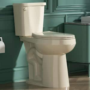 21 in. Extra Tall Toilet 2-Piece 1.28 GPF Single Flush Round Heightened Toilet in Bone High Toilets for Seniors