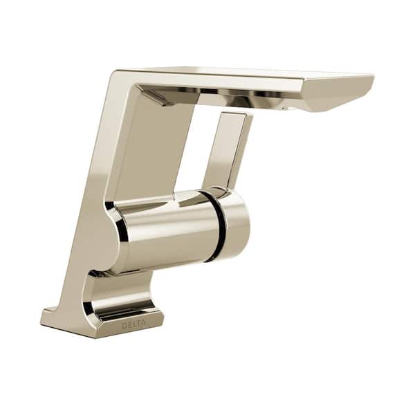 Delta Pivotal Single Handle Single Hole Bathroom Faucet in Lumicoat Polished Nickel