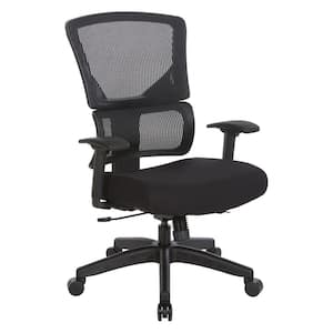 639 Series Fabric Seat and Mesh Back Adjustable Height Ergonomic Executive Chair in Black with Adjustable Arms