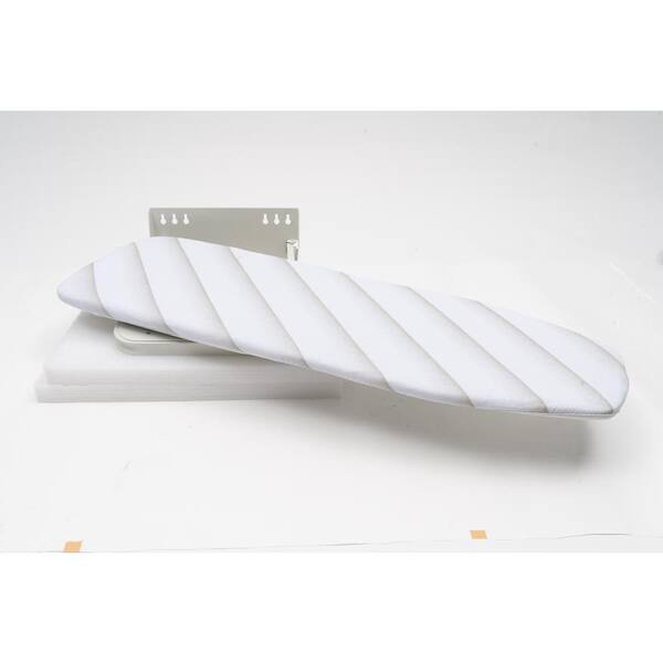 Ironing Board, Wall Mount Iron Board Holder and Ironing Board Cover, White