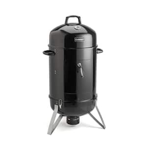 18 in. Vertical Charcoal Smoker in Black with 2 Solid Steel Cooking Grate