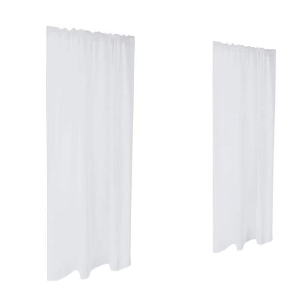 52W x 84L Inch 100% Polyester Waterproof Outdoor Sheer Curtains for Patio with Rod Pocket Light Filtering
