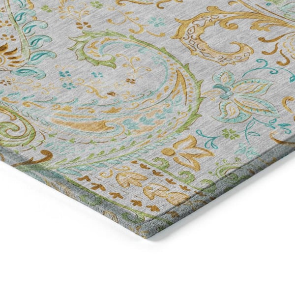 Chantille ACN533 Gray 8 ft. x 10 ft. Machine Washable Indoor/Outdoor Geometric Area Rug