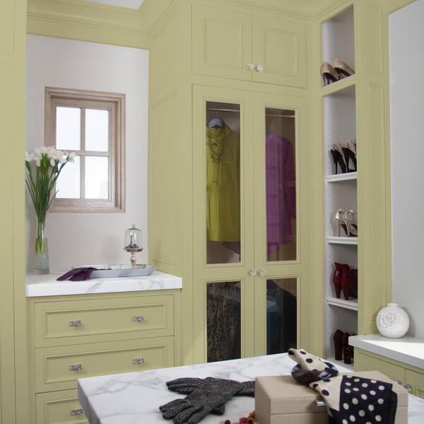 Behr Premium 1 Gal S340 4 Back To Nature Satin Enamel Interior Cabinet And Trim Paint The Home Depot