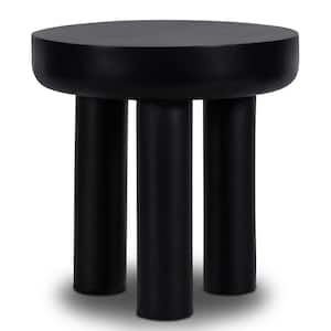 Markham 20 in. Specialty Shaped Mango Wood Side Table in Black