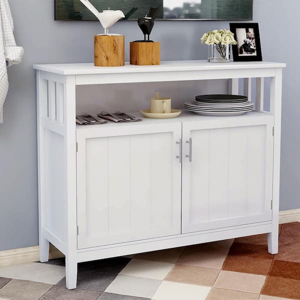 Otryad Kitchen Storage Sideboard And Buffet Server Cabinet in White