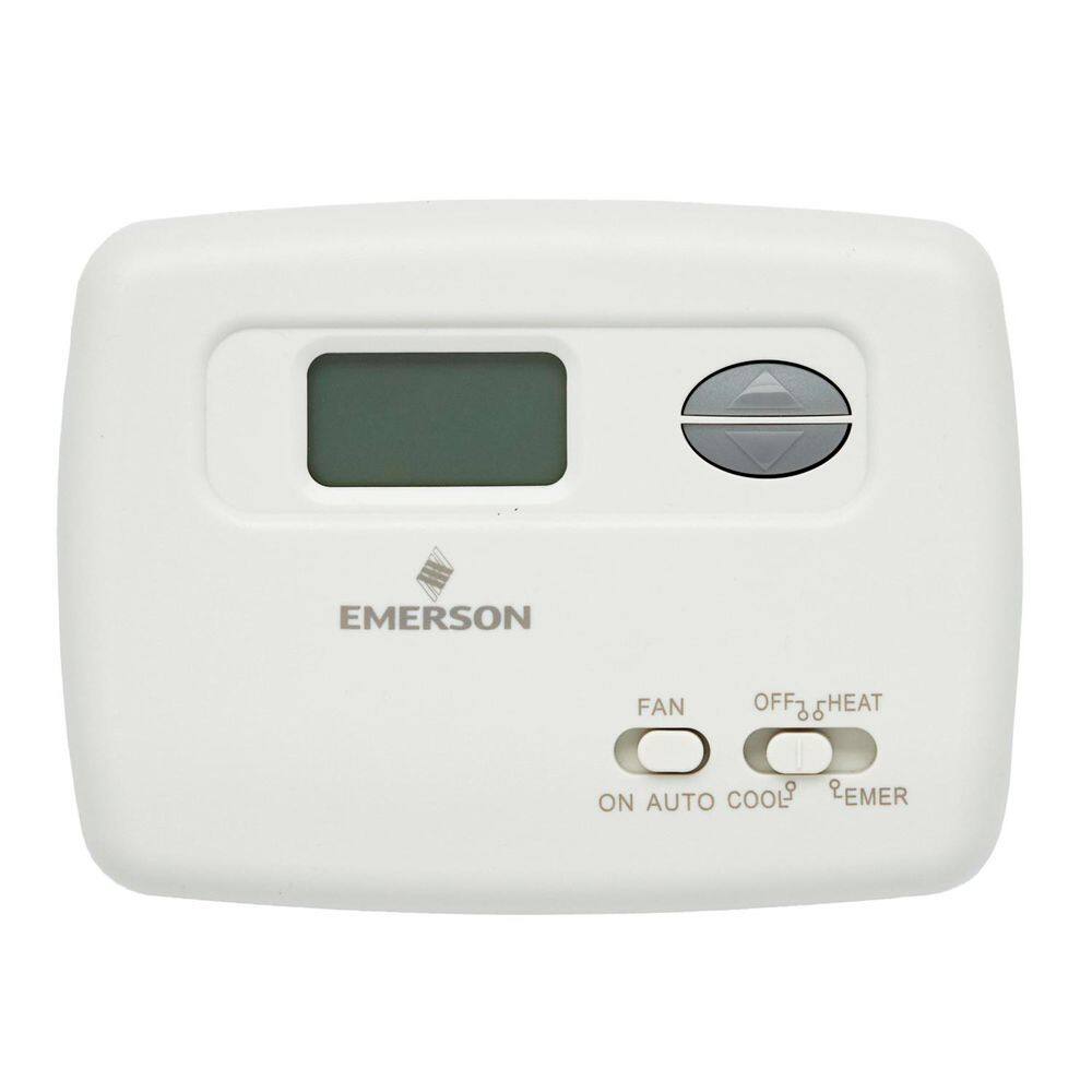 White Digital Rectangular Non-Programmable Heat Pump Thermostat