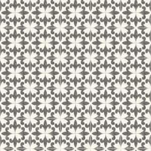 Remy Black Fleur Tile Matte Pre-pasted Paper Wallpaper