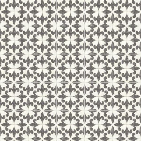 Chesapeake Remy Black Fleur Tile Wallpaper Sample