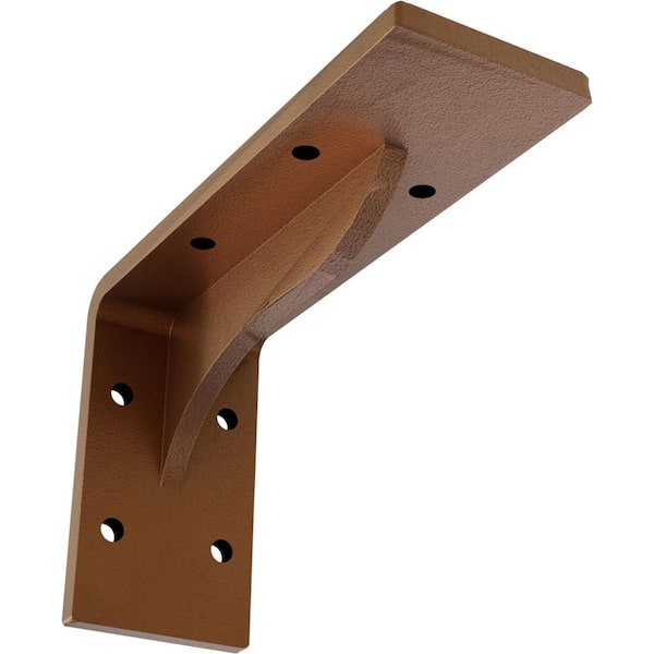 Ekena Millwork 2 in. x 3 3/4 in. x 6 in. Hammered Copper Embrey Steel Bracket