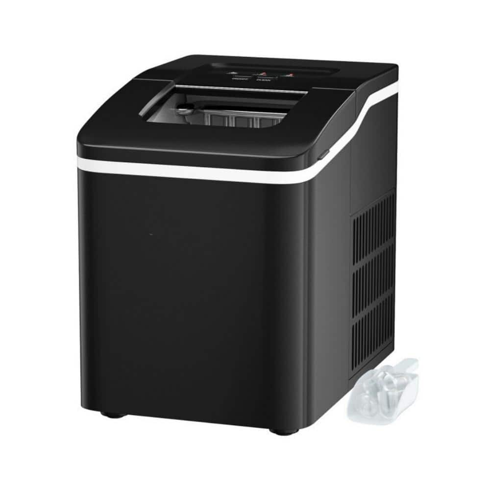 Aoibox 9 in. 26 lb. Portable Ice Maker in Black equipped with an easy