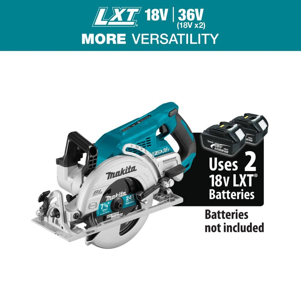 Makita 18V X2 LXT Lithium Ion 36V Brushless Cordless Rear Handle 7 1 4 in. Circular Saw Tool Only XSR01Z The Home Depot