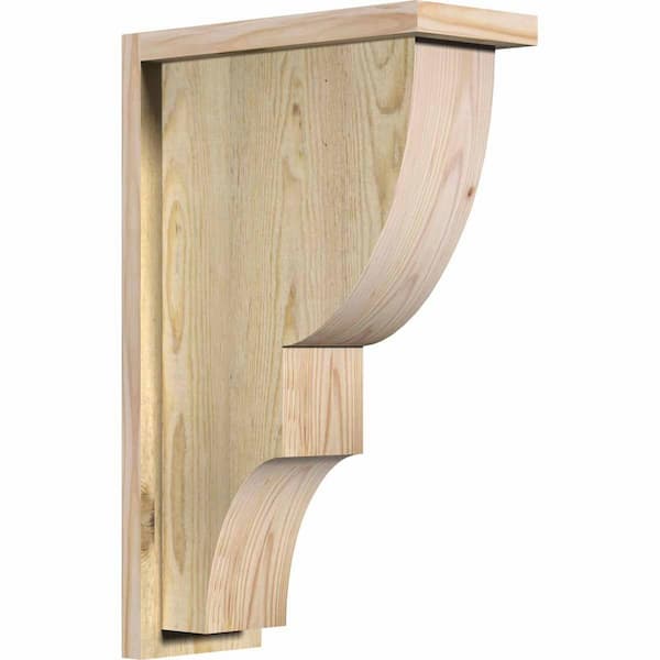 Ekena Millwork 6 in. x 14 in. x 22 in. Douglas Fir Ridgewood Rough Sawn Corbel with Backplate
