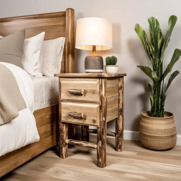 Glacier Country Collection 2-Drawer Stained and Lacquered Nightstand