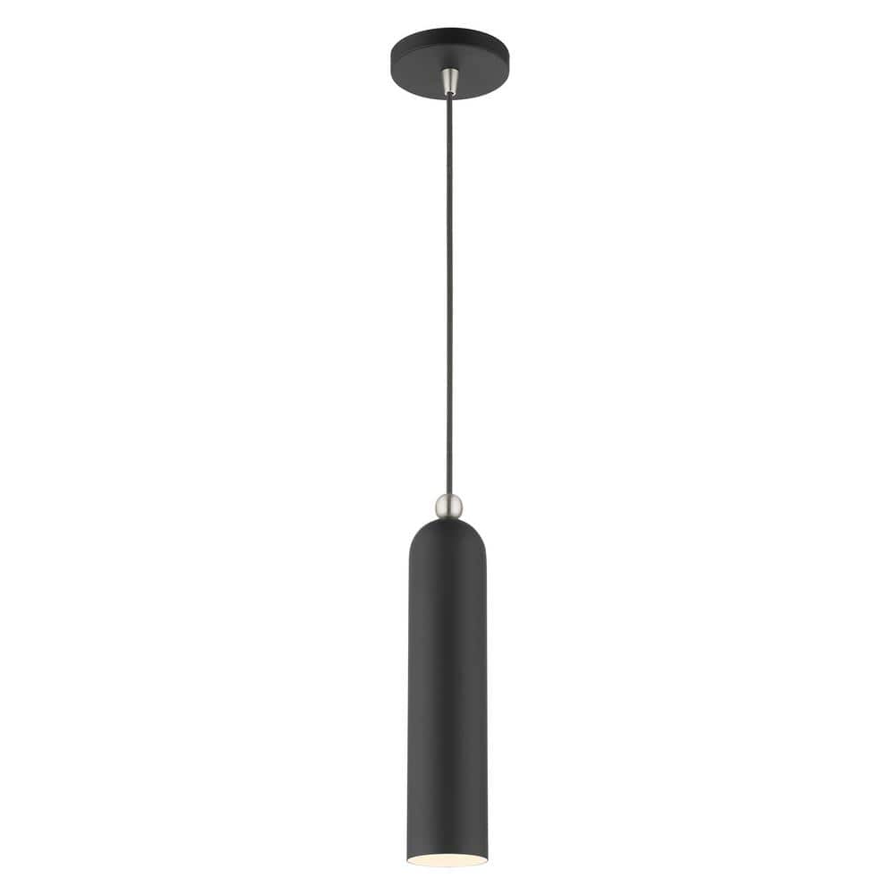 Ardmore Contemporary Black Brass LED Drum Pendant Light