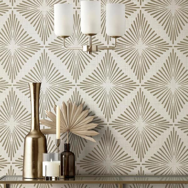 Denver Neutral White Starburst Wallpaper Sample