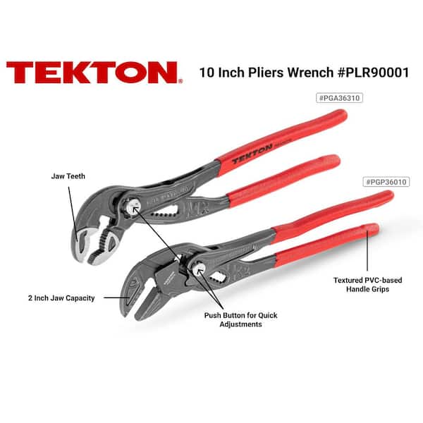 Pliers Set, 2-Piece (Pliers Wrench, Angle Nose Push Button Adjustable)