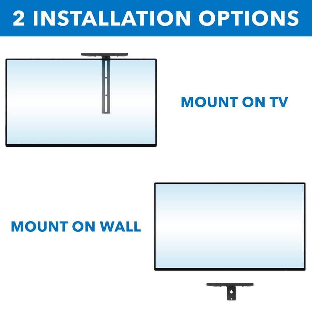 Black Solid Steel Floating Wall-Mounted Shelf for TV Components