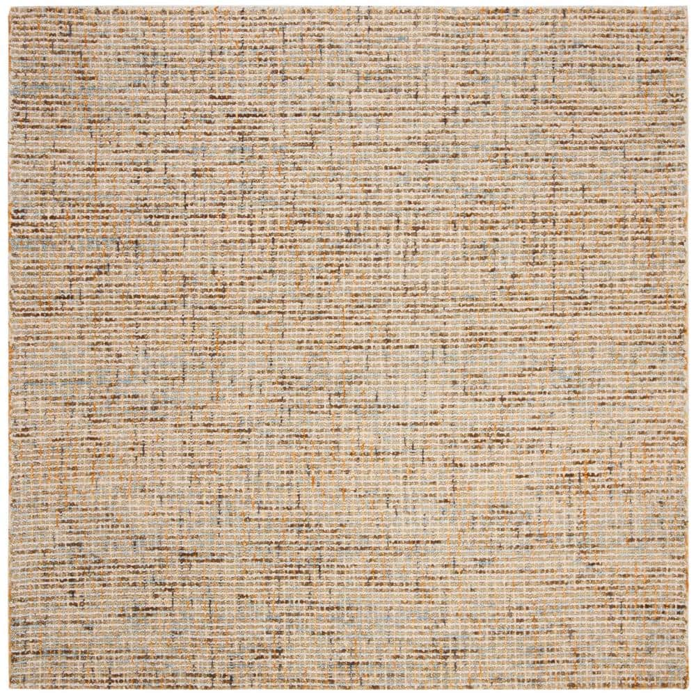 SAFAVIEH Abstract Gold/Blue 6 ft. x 6 ft. Square Solid Area Rug ABT468D ...