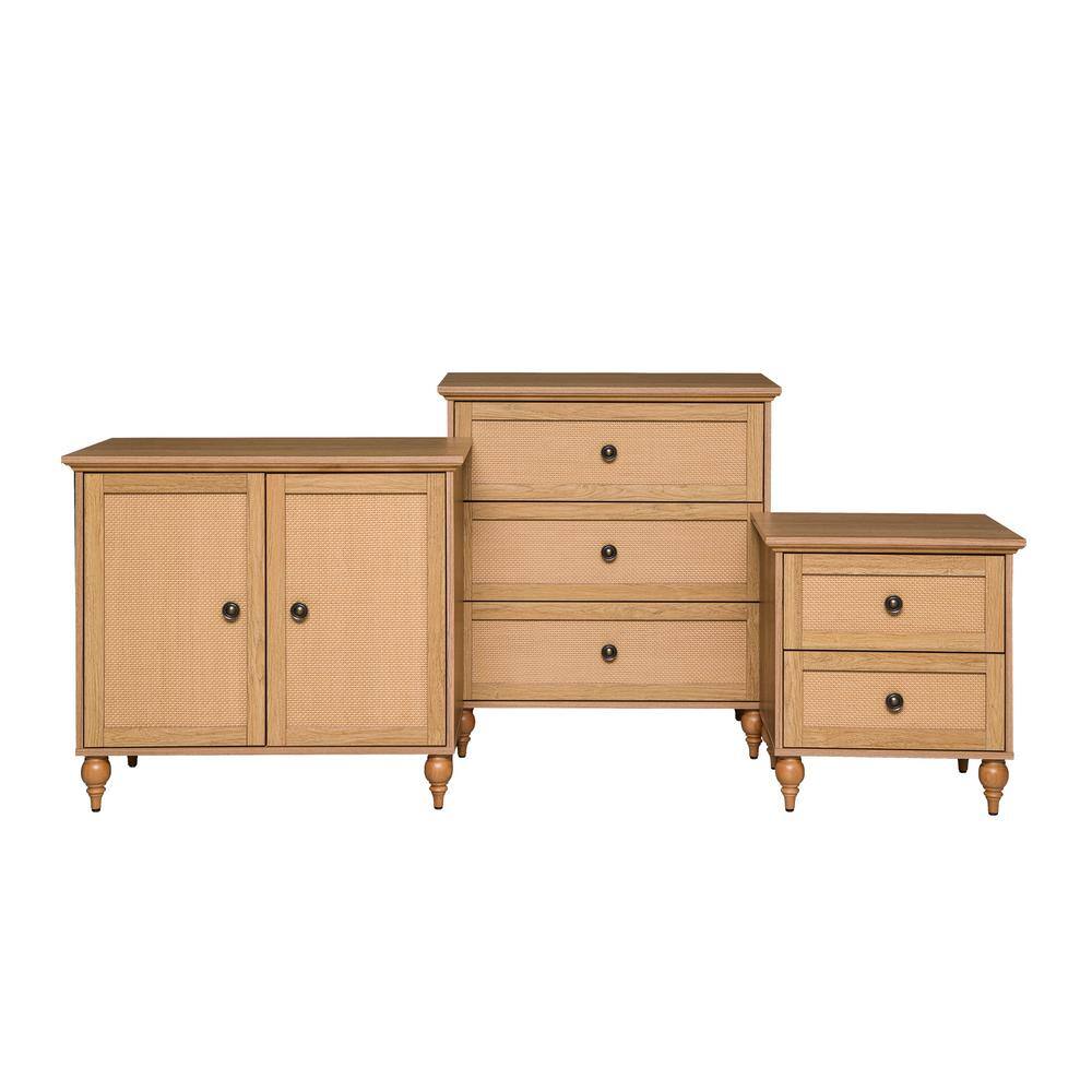 Sango Newcomb Rattan-Brown 2-Drawer Nightstand