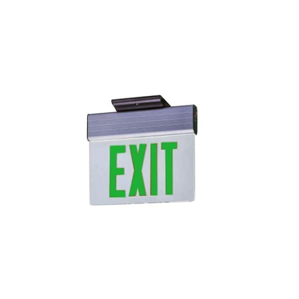 Illumine 2-Light White LED Exit Sign with Green Letters