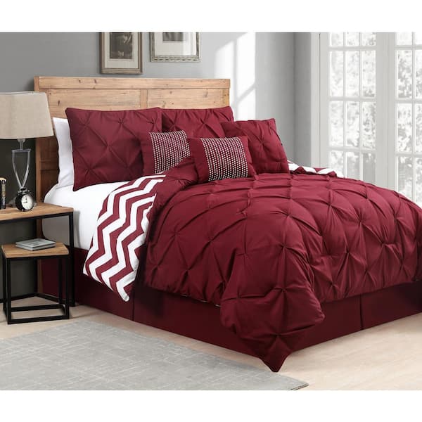 Venice 7-Piece Red King Comforter Set