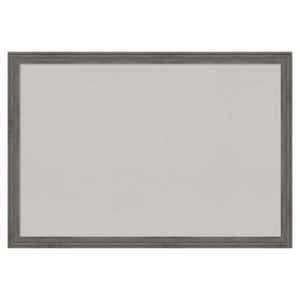 Regis Barnwood Grey Narrow Wood Framed Grey Corkboard 39 in. x 27 in. Bulletin Board Memo Board