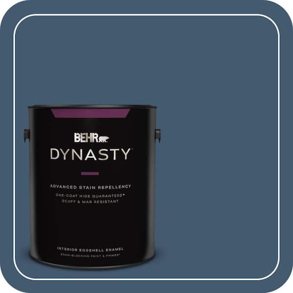 BEHR DYNASTY 1 gal. #S500-7 Infinite Deep Sea One-Coat Hide Eggshell Enamel Interior Stain-Blocking Paint & Primer