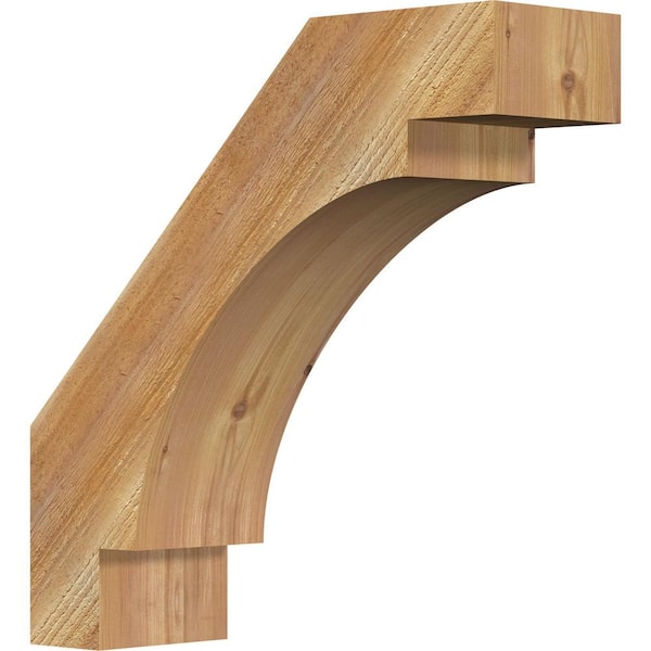 Ekena Millwork 6"W x 20"D x 20"H Merced Rough Sawn Knee Brace, Western Red Cedar