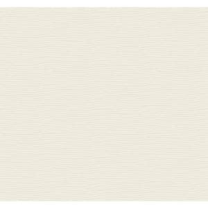 Wavy Textured Lines Silk Off White Paper Non-Pasted Strippable Wallpaper Roll (Cover 60.75 sq. mt.)