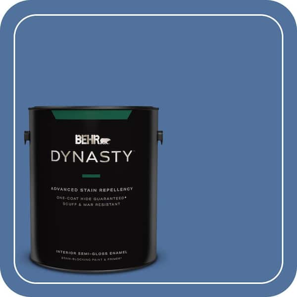 BEHR DYNASTY 1 gal. #PMD-23 Cobalt Flame Semi-Gloss Enamel Interior Stain-Blocking Paint & Primer
