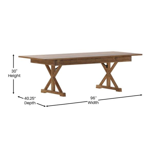 Flash Furniture Hercules Series 7' x 40 Rustic Solid Pine Folding Dining  Table, Rectangular Antique Farmhouse Dining and Event Extension Table