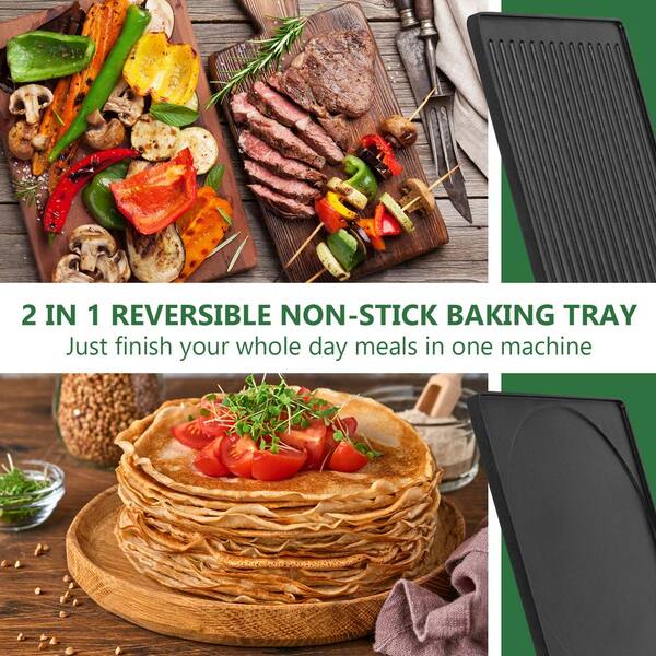Smart Air Fryer Indoor Grill Combo, 7-in-1 Electric Grills Smokeless &  Oilless Cooker, Roast, & Bake Temp & Time Control Grills, with Removable  Non-stick Grill Plate 