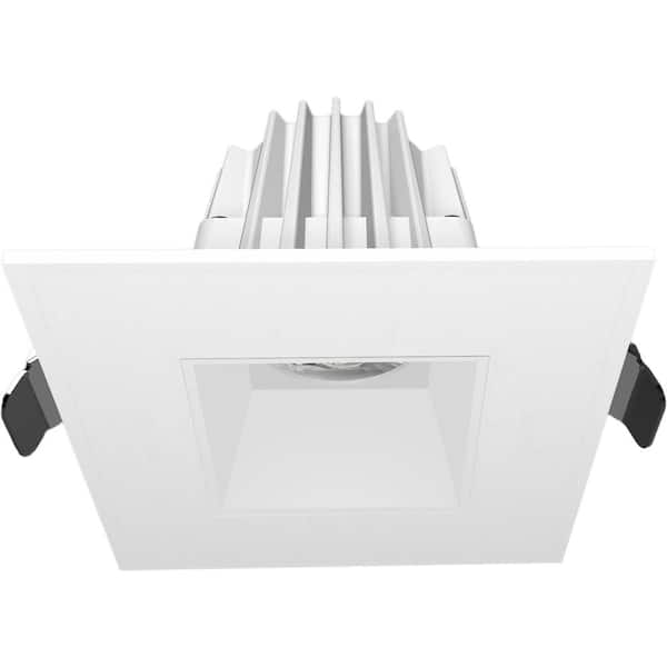 Sunlite 2 in. Canless 4000K New Construction/Remodel 90 CRI Dimmable Square Integrated LED Recessed Light Kit