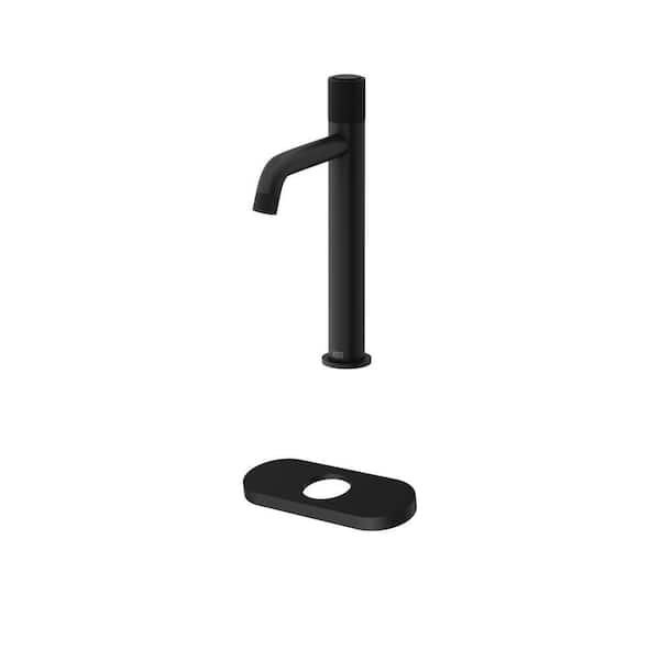 Apollo Single-Hole Bathroom Vessel Faucet with 5.5 in. Deck Plate in Matte Black