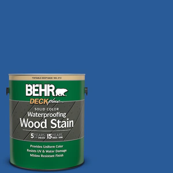 BEHR DECKplus 1 gal. #P510-7 Beacon Blue Solid Color Waterproofing Exterior Wood Stain