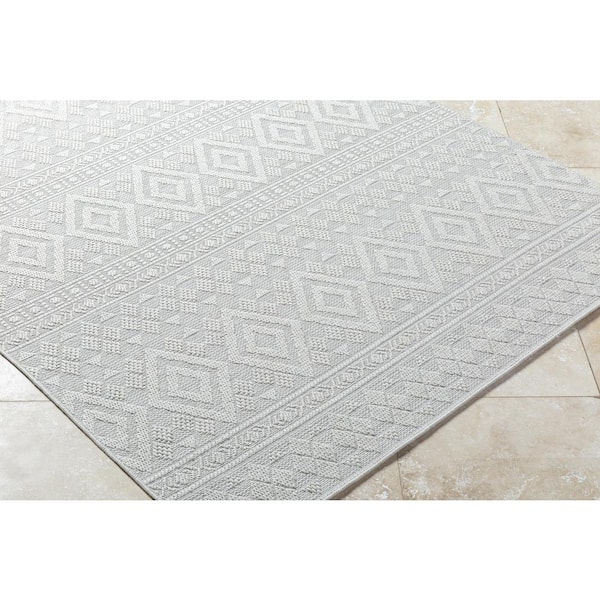 Sandra SDR-2310 Gray 6 ft. x 9 ft. Machine Woven Area Rug