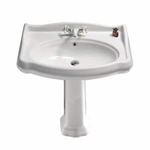 Traditional Pedestal Sink in White