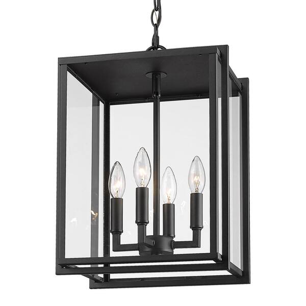 Golden Lighting - Tribeca 0.75 in 4-lights Natural Black (UV) Clear Glass Outdoor Pendant