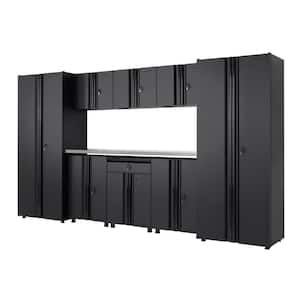9-Piece Regular Duty Welded Steel Garage Storage System in Black (133 in. W x 75 in. H x 19.6 in. D)