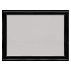 Corded Black Framed Grey Corkboard 32 in. x 24 in Bulletin Board Memo Board