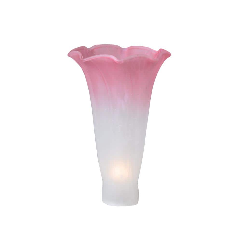 Plum Pink and White Pond Lily 3" Glass Shade